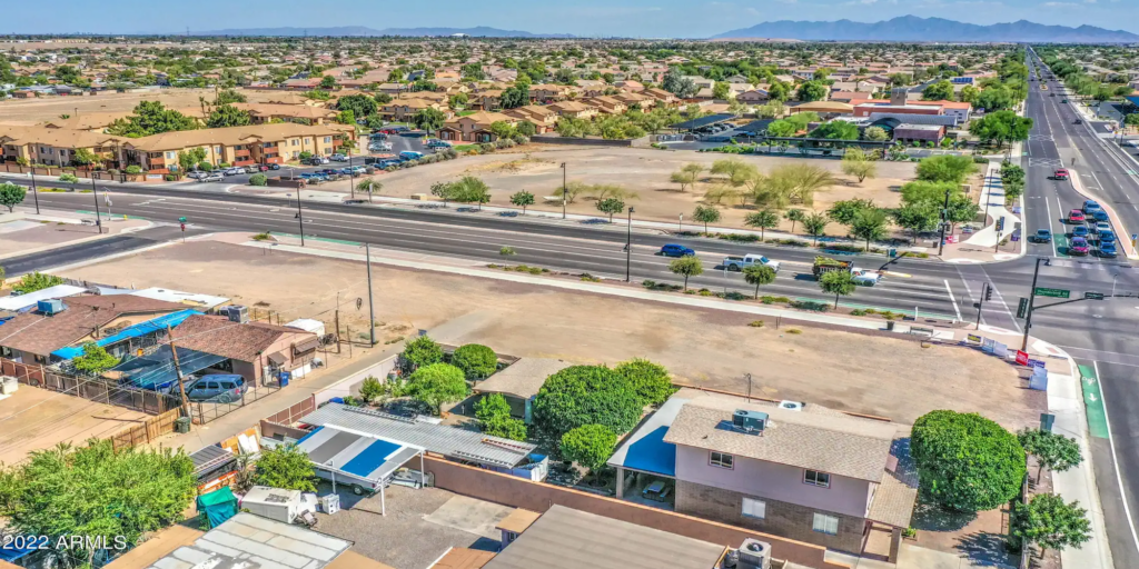 aerial view in El mirage, AZ